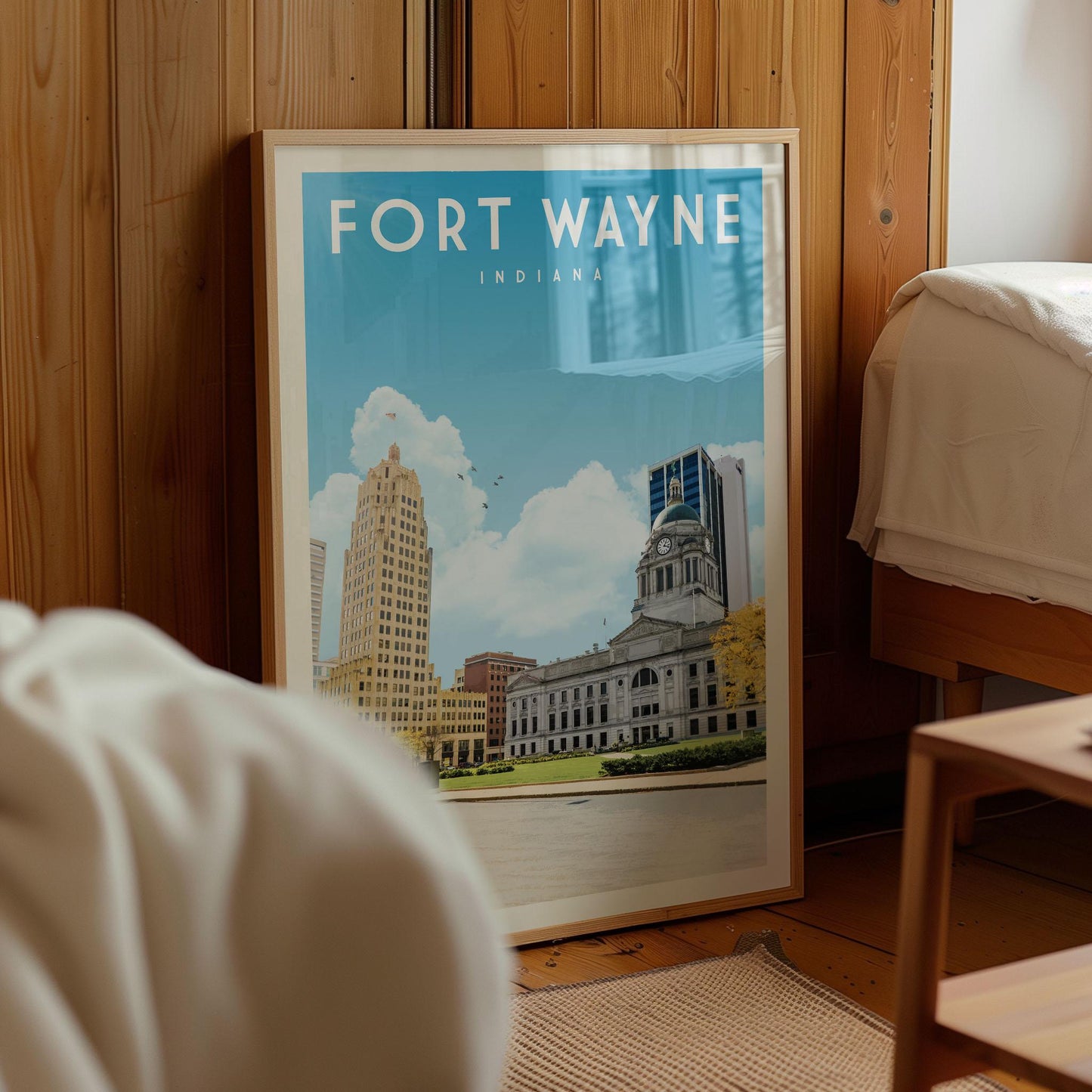 Fort Wayne Indiana Print, Fort Wayne Indiana Wall Art, Fort Wayne Poster, Indiana Poster, Fort Wayne Skyline, Indiana Wall Art