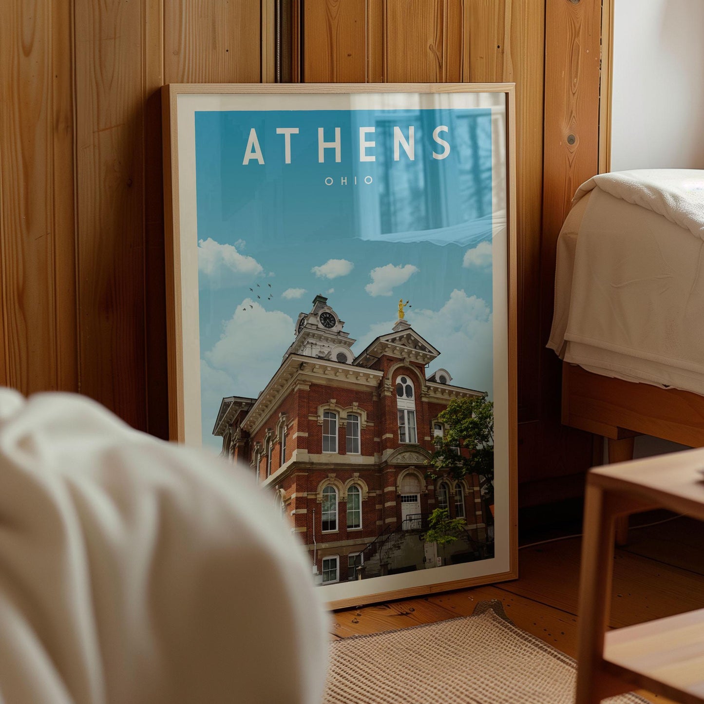 Athens Ohio Poster, Athens Wall Art Print | Vintage Ohio Travel Poster | Athens Print, Unique Ohio Gift