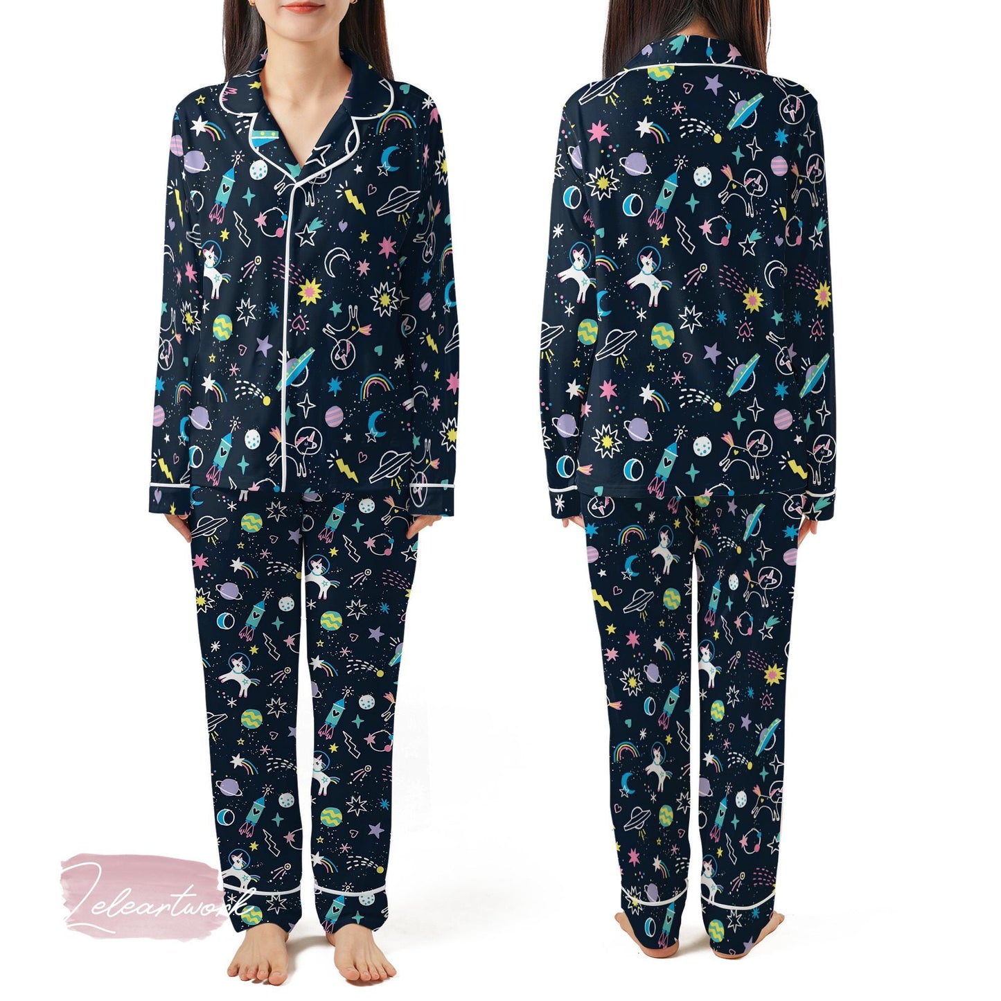 Space Magic Set – Cute Cosmic Pajama Shorts | Galaxy Astronaut Sleepwear | Fun Star Lounge Gift