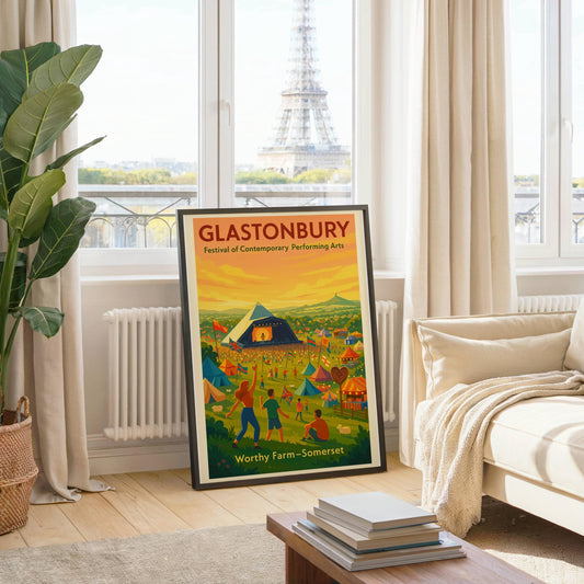 Glastonbury Festival 2025 Poster Wall Art, Glastonbury Pyramid Stage Print, Home Decor Gift for Wedding & Birthday, Uk Festival Poster, Pulp