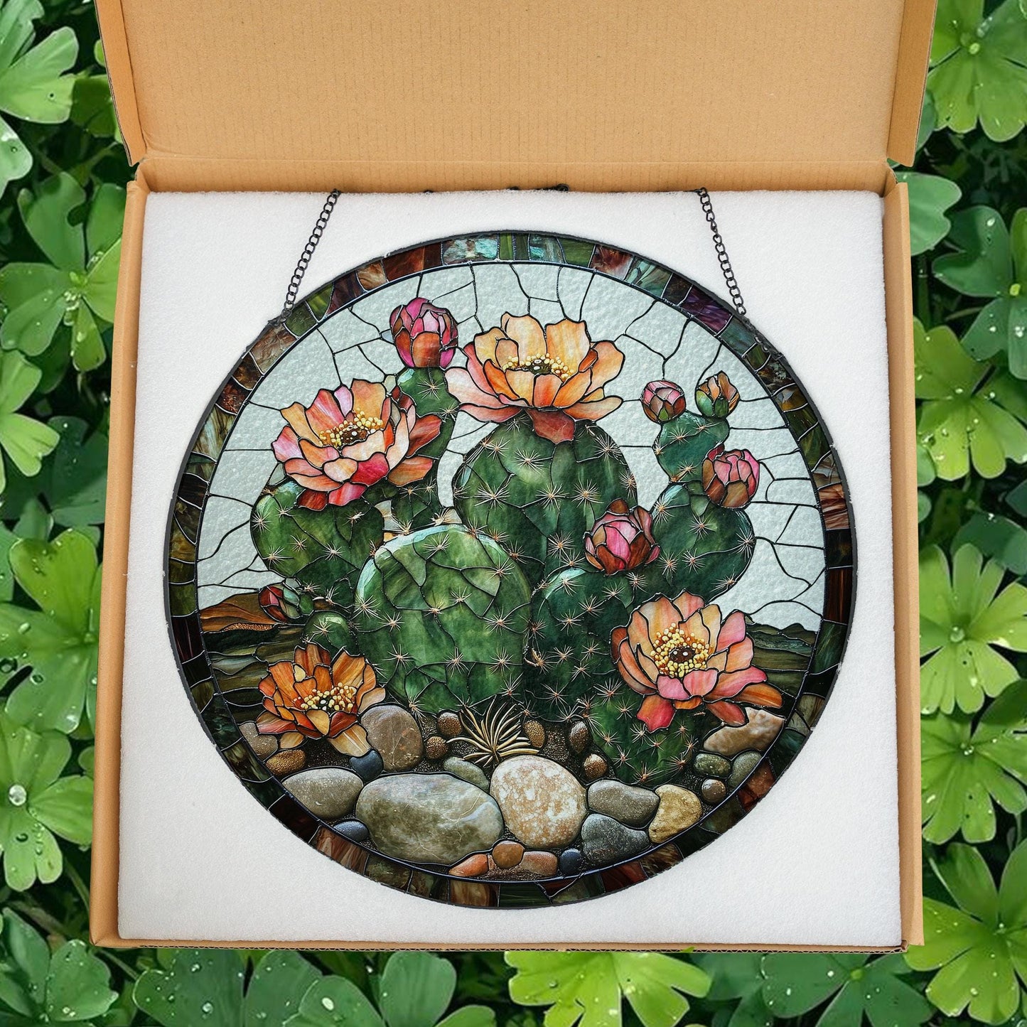 Cactus Stained Glass Suncatcher, Cactus Lovers, Plant Mom Gifts, Cactus Plant, Tropical Home Decoration, Southwestern Decor, Cactus Accent