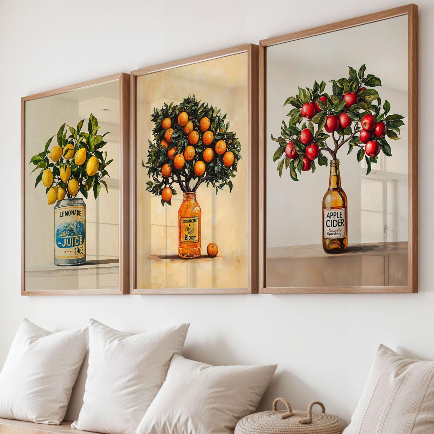 Lemonade Juice Tree Wall Art Botanical Kitchen Print Lemon Poster Dining Room Fruit Art Country Farmhouse Oil Painting Wall Art Poster Gift