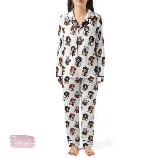 Clair Obscure Expedition 33 Characters Pajama Set – Chibi Art Short Sleeve Sleepwear, Cute Gamer Loungewear Gift