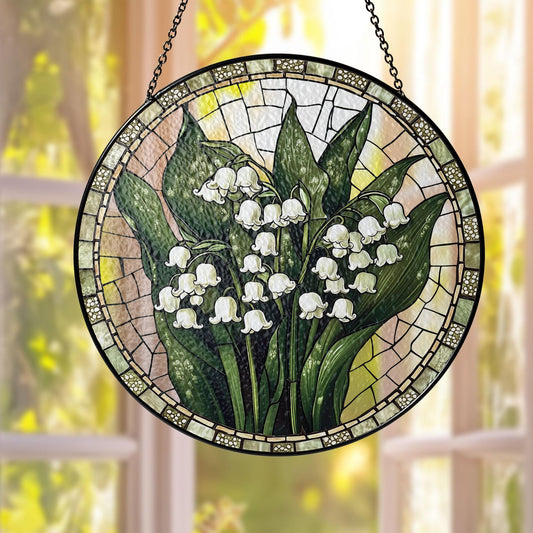 Lily Of Valley Flowers Stained Glass Suncatcher, Lily Suncatcher, Garden Decoration, Grandma gift, Gift For Her, Gift For Lily Of Valley