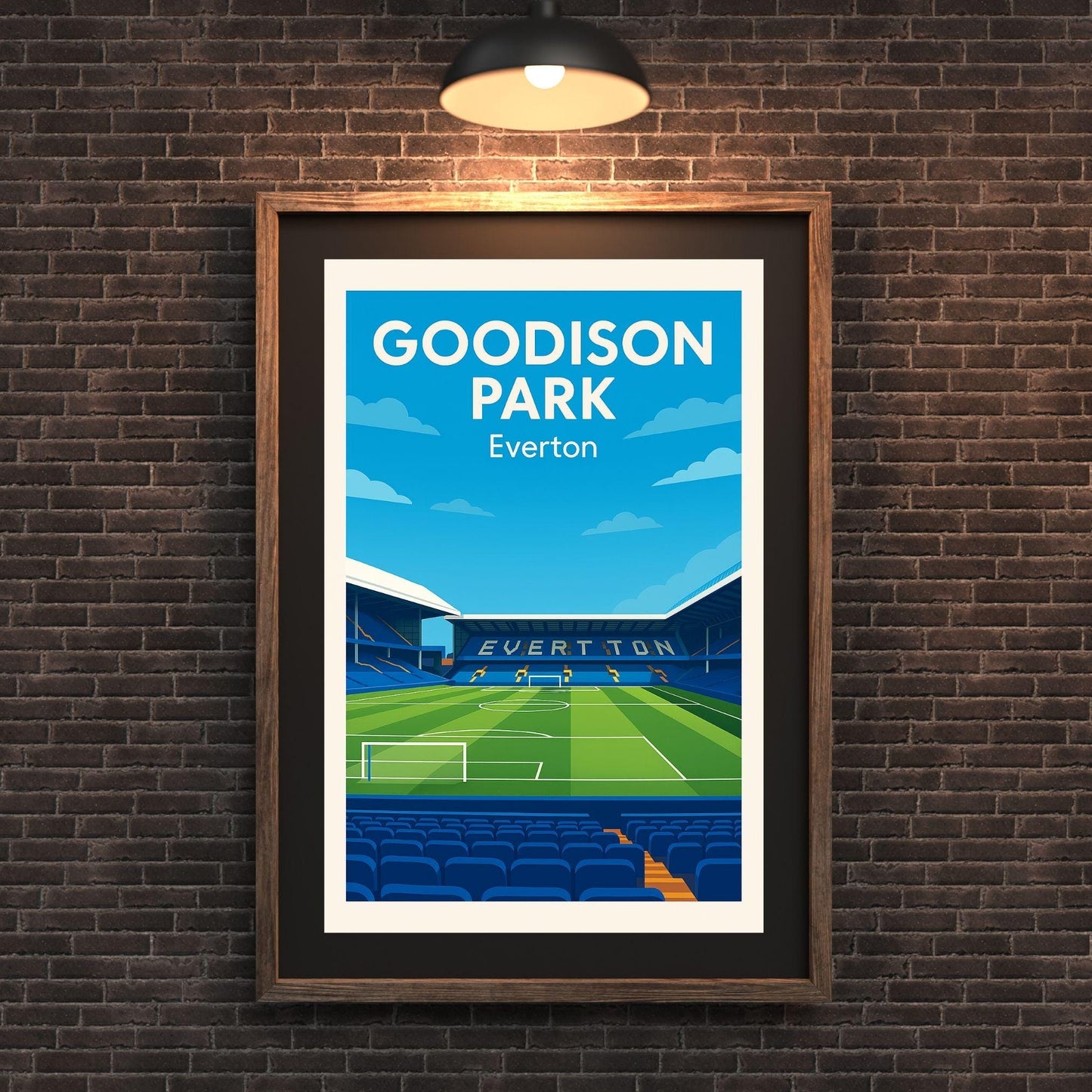 Everton FC Goodison Park Poster Wall Art, Football Premier League Print, Home Décor Gift for Wedding & Birthday, Goodison Football Stadium