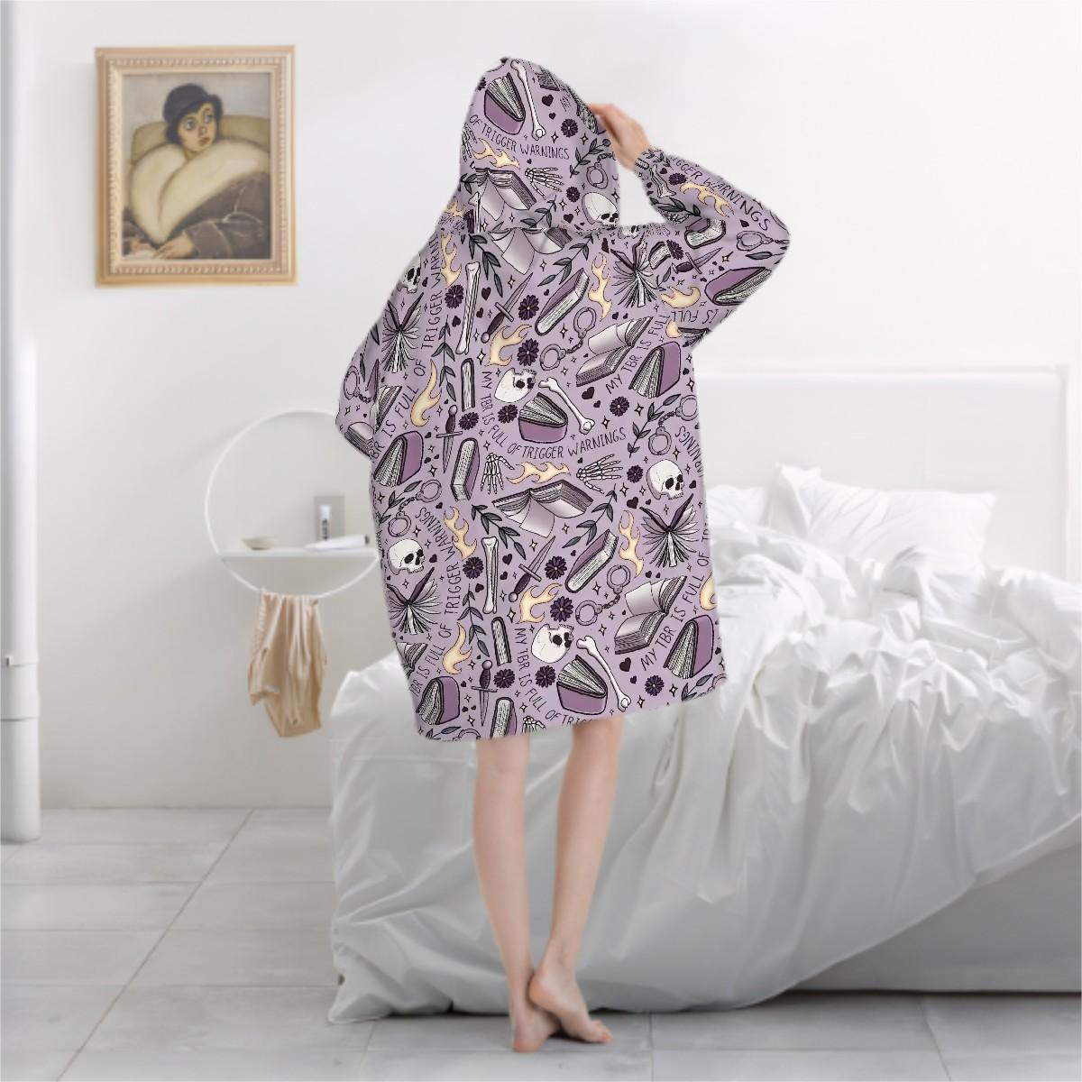 My TBR is full of trigger warnings dark romance Adult Blanket Hoodie please read description reader gift, comfy hoodie