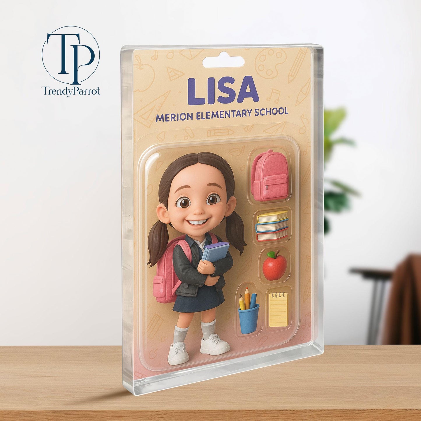 Personalized Back to School Gifts for Kids, Custom Photo Action Figure Acrylic Block, Unique Student Gift, First Day of School Gifts for Kid