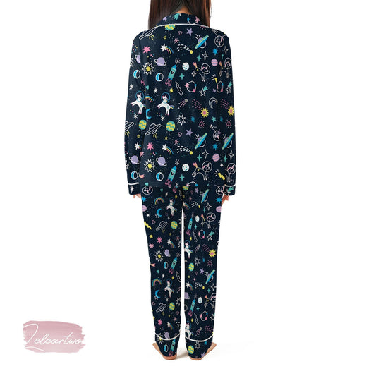 Space Magic Set – Cute Cosmic Pajama Shorts | Galaxy Astronaut Sleepwear | Fun Star Lounge Gift