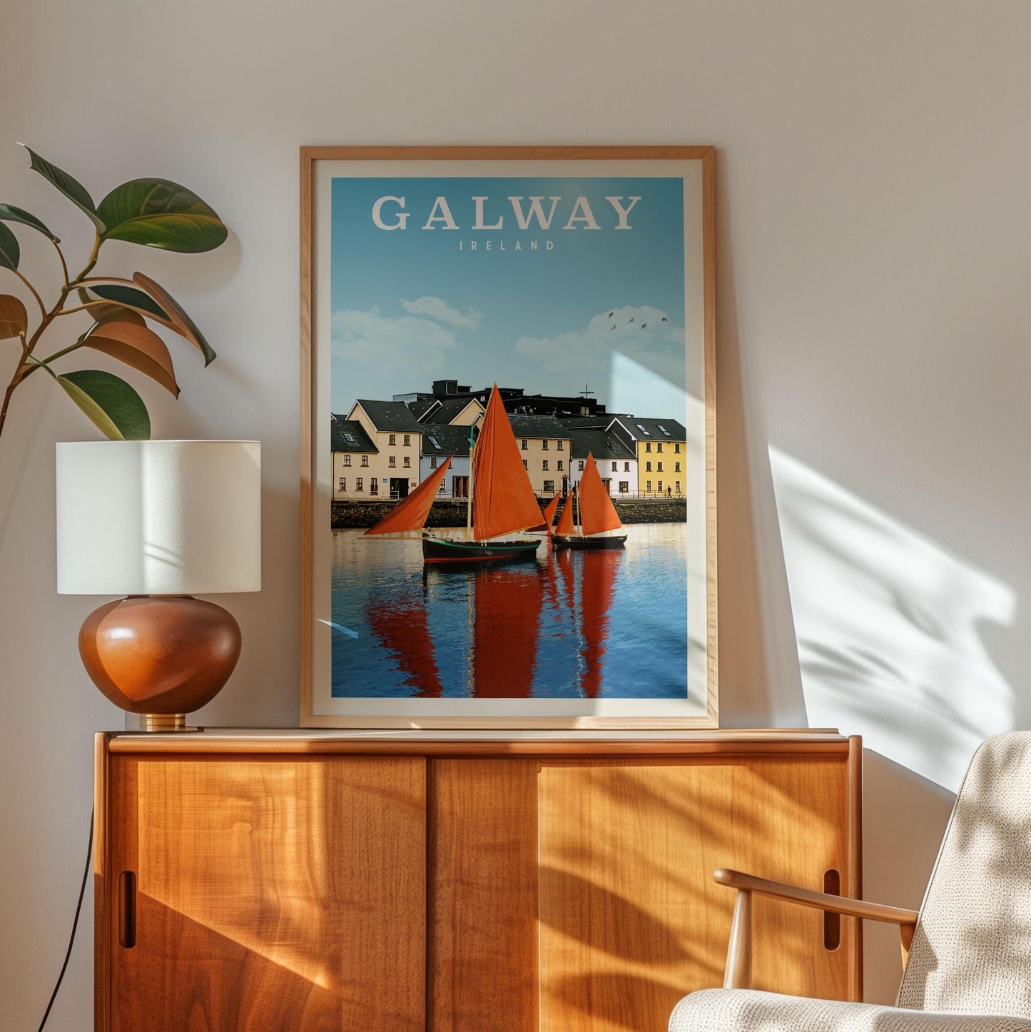 Galway Ireland Print, Galway Travel Poster, Galway Bridge Wall Art, Ireland Gift, Ireland Art, Ireland Canvas Print, Ireland Home Decor