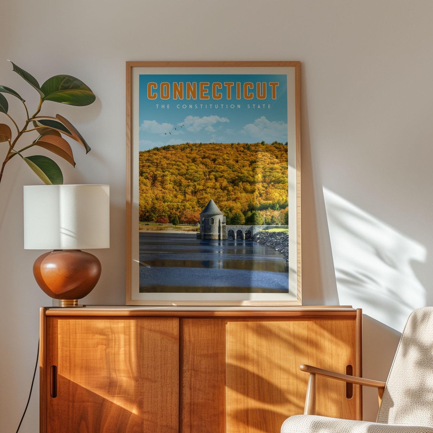 Connecticut Travel Poster, Connecticut Print, Connecticut Wall Art Canvas, Connecticut Gift, Connecticut Map, Hartford Connecticut Postcard