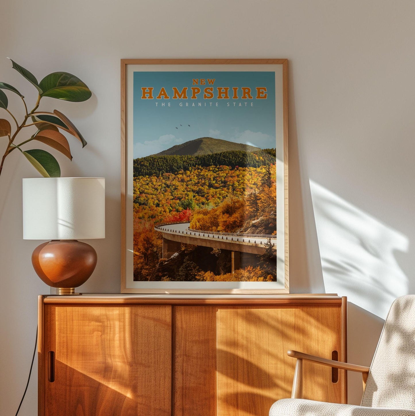 New Hampshire Travel Poster, New Hampshire Print, New Hampshire Wall Art, New Hampshire Gift, White Mountain National Forest Print