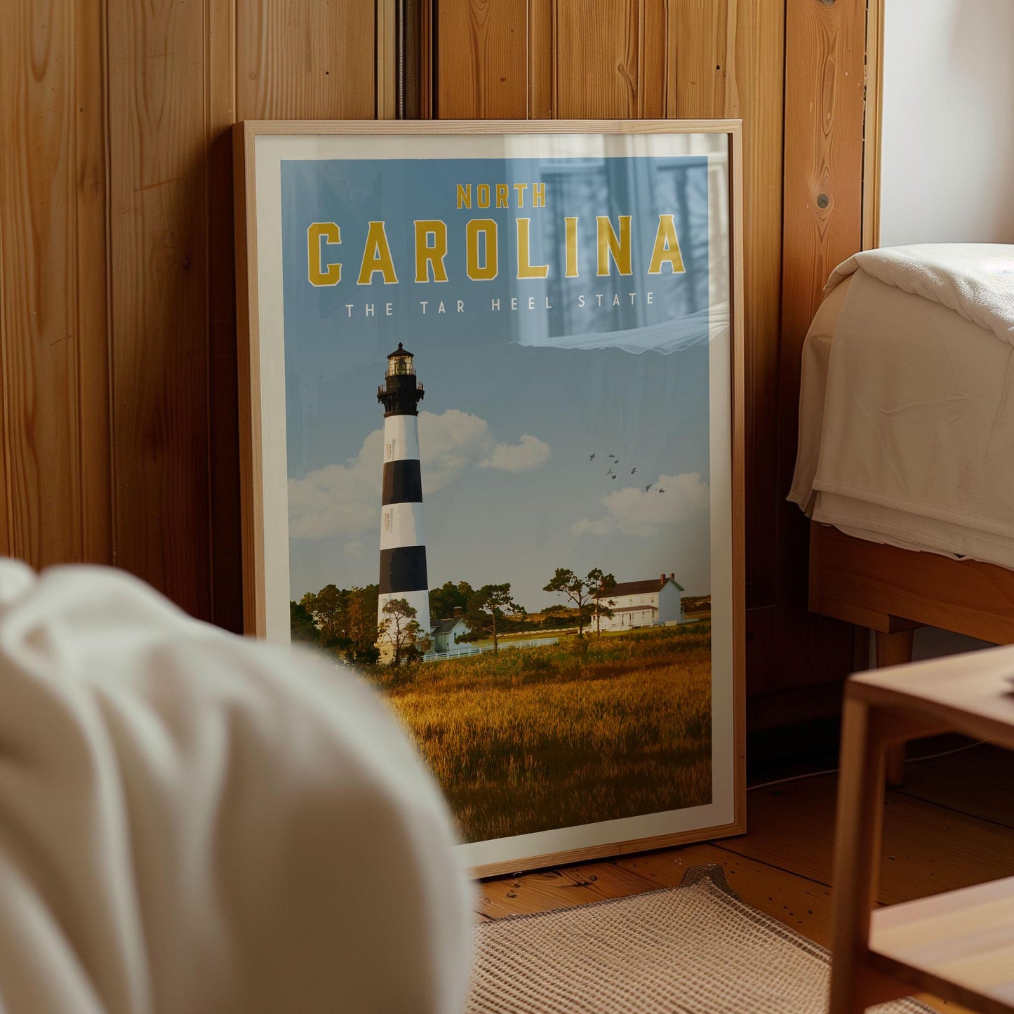 North Carolina Poster, North Carolina Framed Print, North Carolina Wall Art Home Decor, North Carolina Gift, Charlotte Travel Poster