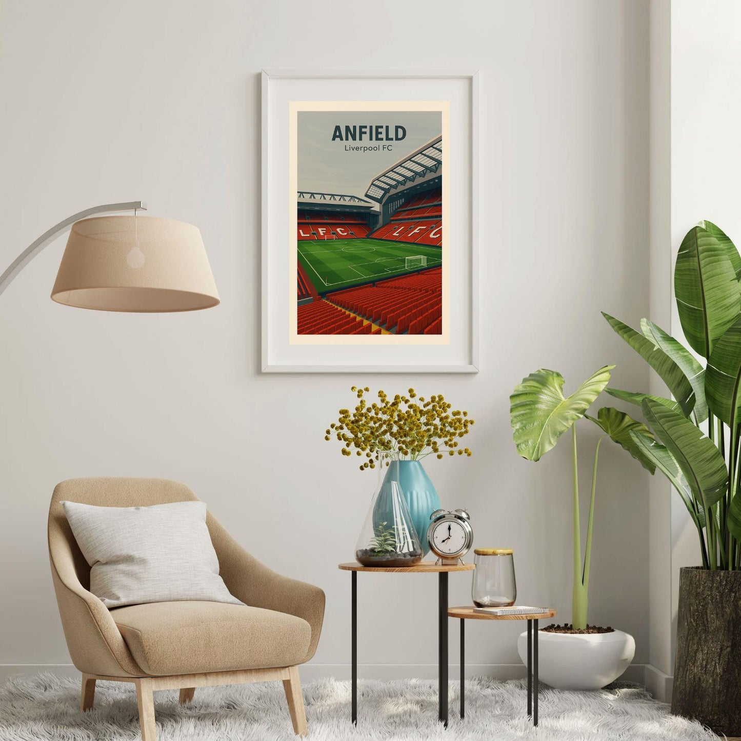 Liverpool FC Anfield Poster Wall Art, Football Premier League Print, Home Décor Gift for Wedding & Birthday, Liverpool Stadium Poster