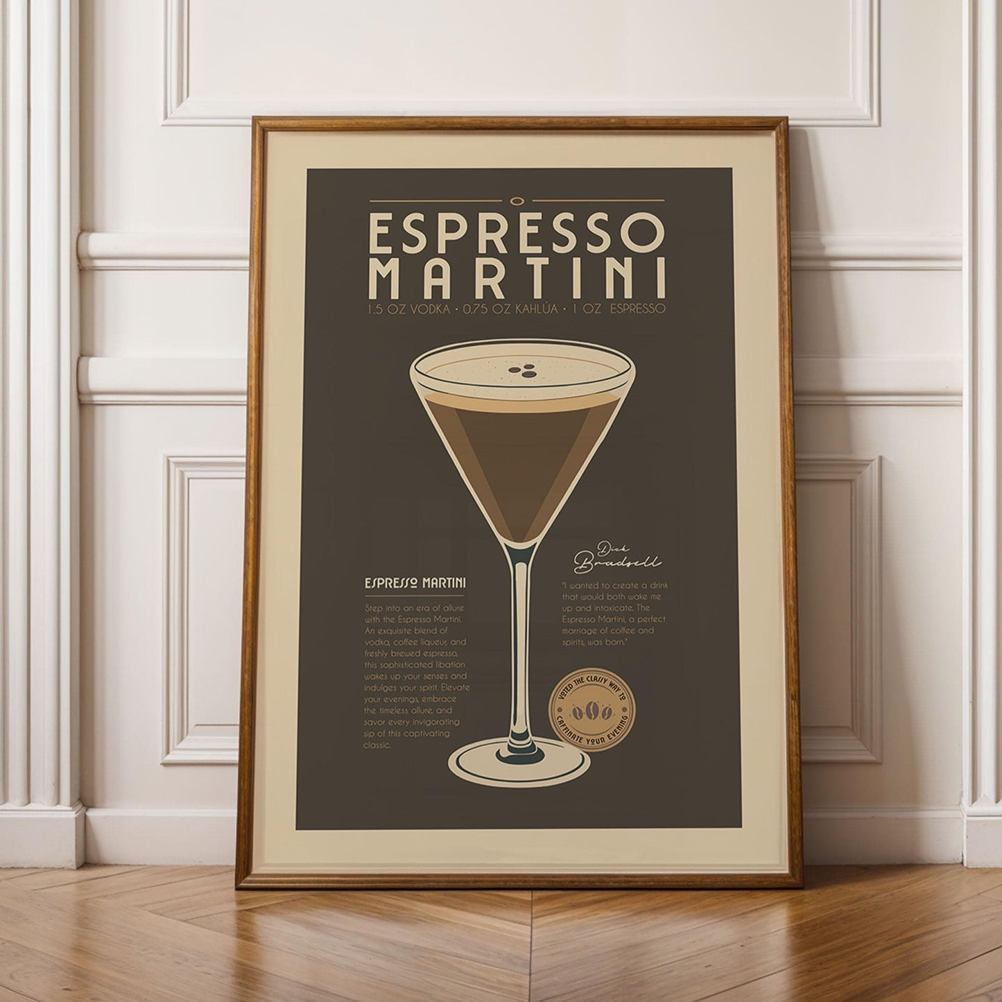 Espresso Martini Print, Espresso Martini Poster, Cocktail Bar Wall Art, Bar Cart Art Prints, Retro Cocktail Print, Bar Cart Accessories