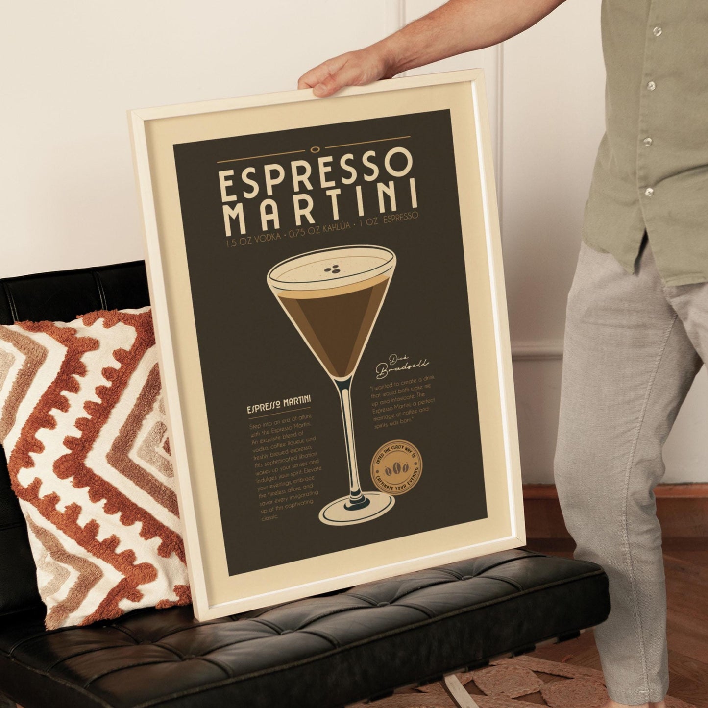 Espresso Martini Print, Espresso Martini Poster, Cocktail Bar Wall Art, Bar Cart Art Prints, Retro Cocktail Print, Bar Cart Accessories