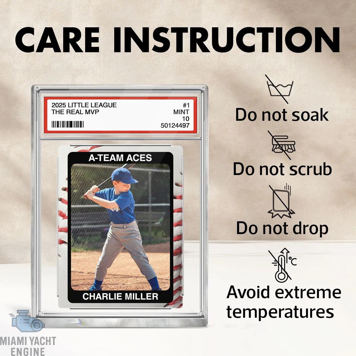 Baseball Player Gift Personalized Little League Trading Card Acrylic Block Plaque, Custom Baseball Team Photo Keepsake, Sports Award Decor