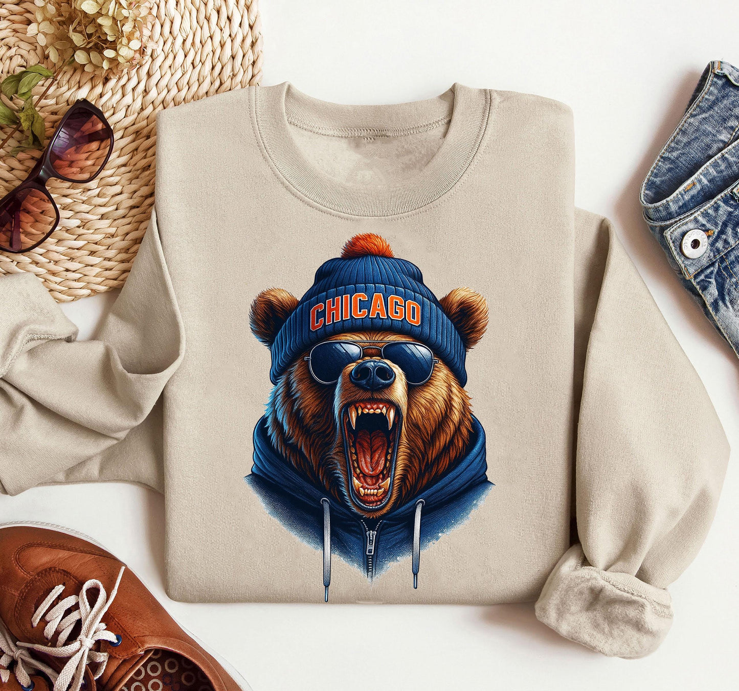 Chicago Football Spirit Animal Sweatshirt,Chicago Football Sweatshirt, Football Game Day, Chicago Shirt, Trendy Chicago Football Fan Gifts