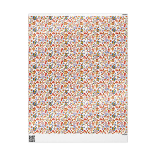 Italian Summer Gift Wrap Vintage Sardine and Seafood Print Wrapping Paper for Mediterranean Foodie Gifts & Custom Amalfi Coast Celebrations