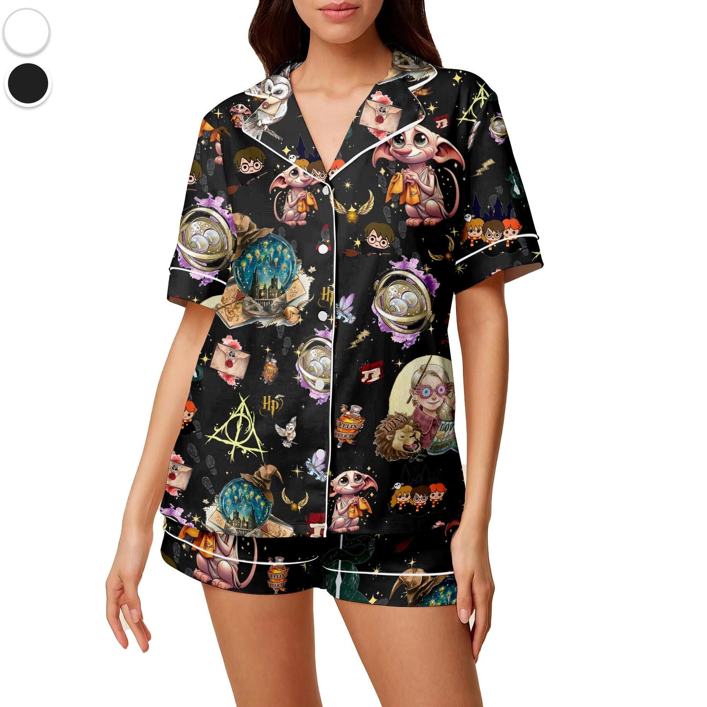 Halloween Wizard Magic Pajama Set, Cute Owl Sleepwear, Witch Theme Homewear, Cozy Sleepwear For Fans, Cute Witchy Vibes Gift For Her