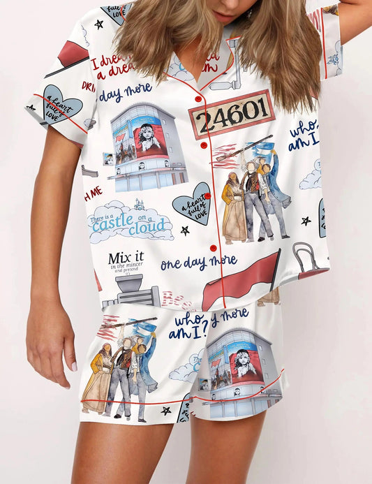 Les Miserables The Musical Silky Satin Pajama Set For Women Pajamas Set