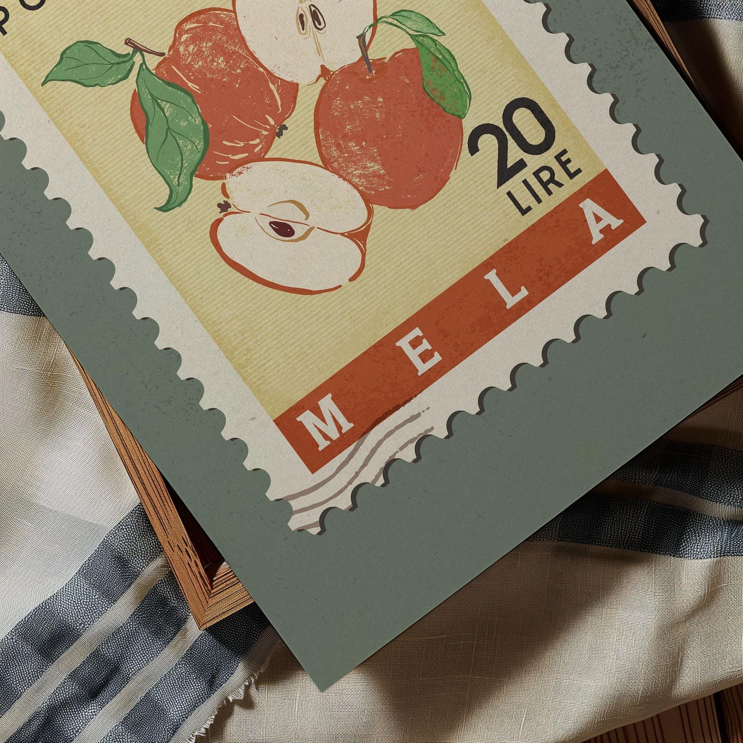 Apple Poster, Apple Fruit Market Print | Italian Food Art | Funny Fruit Poster, Apple Wall Art, Retro Kitchen Print