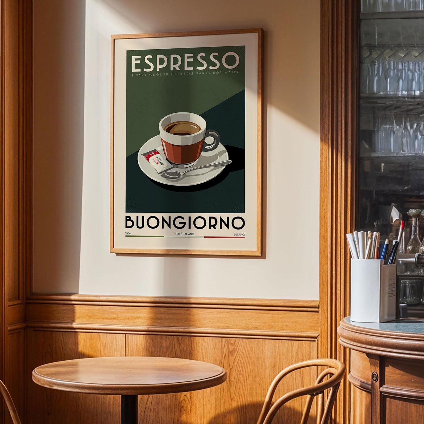 Espresso Coffee Poster, Kitchen Coffee Bar Art Print, Coffee Bar Sign | Vintage Coffee Poster | Coffee Gift for Coffee Lover