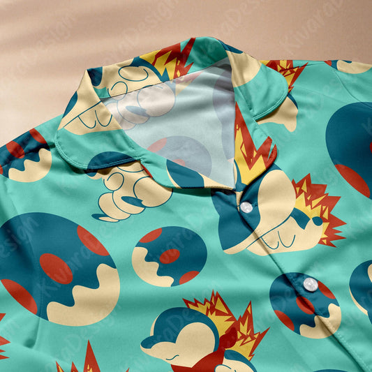 Cyndaquil Pajamas Set Cute Anime Shirt for Adult Fans - Pajama Set - Kawaii Gift for Fans