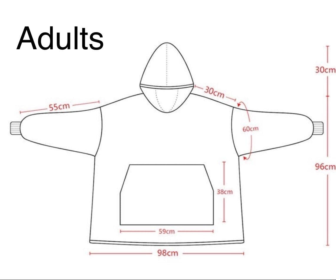Anime Blanket Hoodie oversize snuggle Sherpa unisex adults and kids