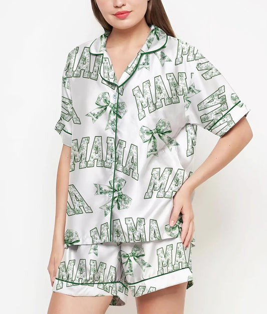 Mom Birthday Gift, MaMa Pajamas Satin Set, Mother Day Gift, Gift For Her, Gift For Grandma, Birthday Gift, Gift For Women, Mama Chinoiserie