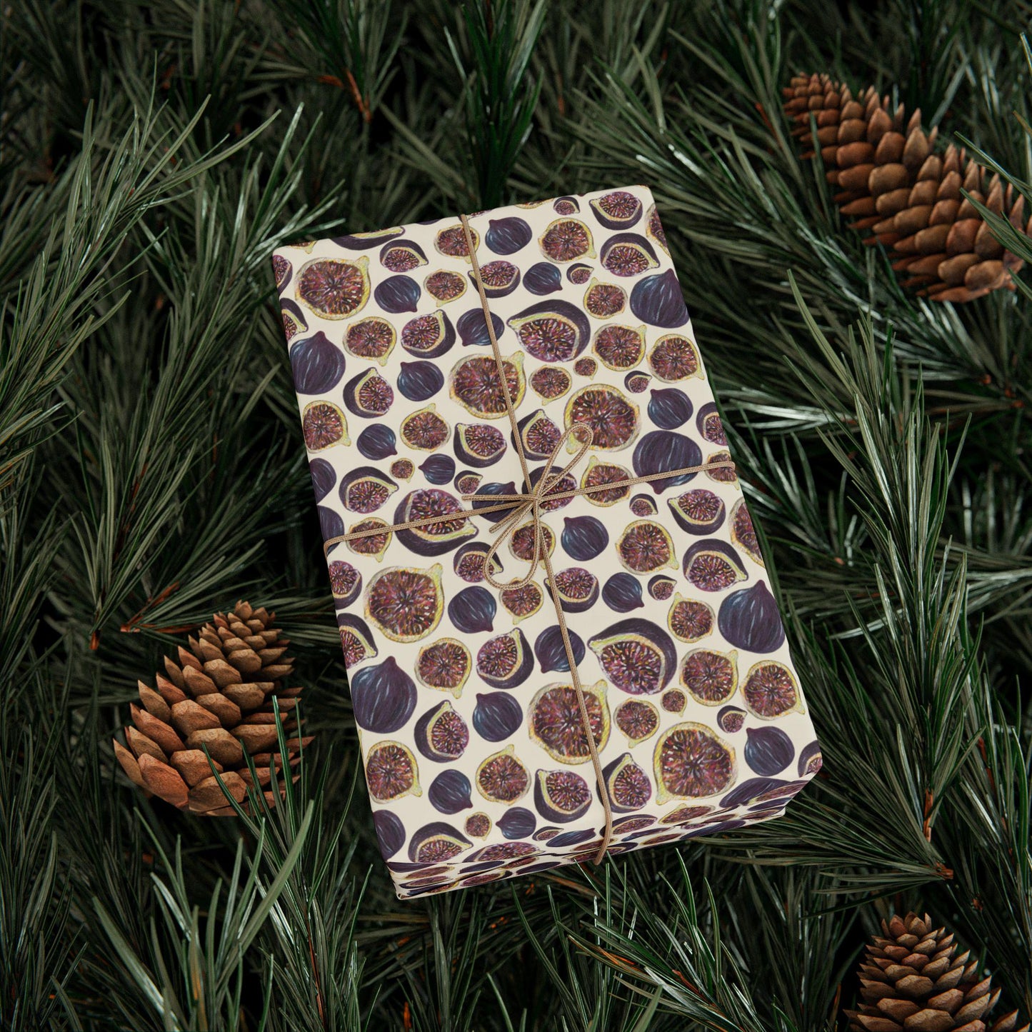 Figs Wrapping Paper Summer or Autumn Fruit Gift Wrap for Foodie Birthdays, Rustic Packaging, Farmers Market & Mediterranean Gifts