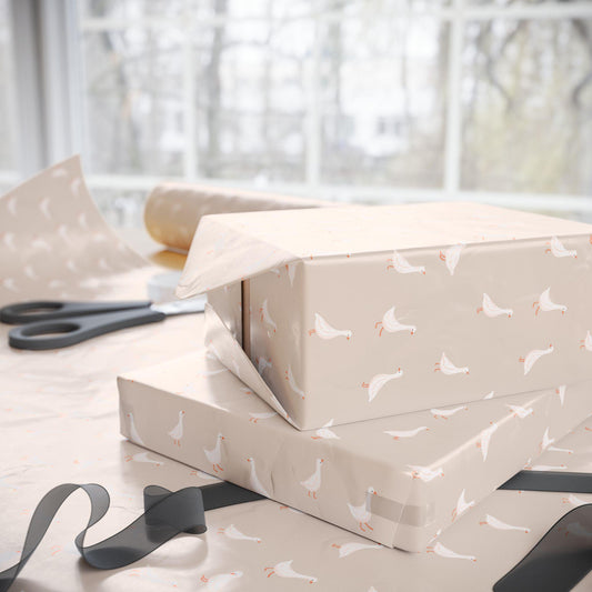 Goose Wrapping Paper Whimsical Farm Animal Gift Wrap for Cottagecore Decor, Farmhouse Baby Showers, Funny Birthdays & Nature-Lover Gifts