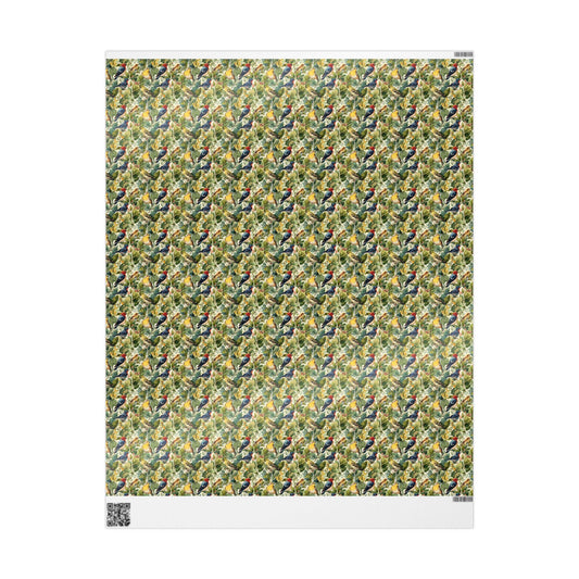 Bird Watching Wrapping Paper for Nature Lovers and Birders, Gift Wrap with Birds and Binoculars, Wildlife Inspired Gift Packaging #48