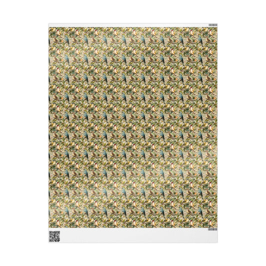 Bird Watching Wrapping Paper for Nature Lovers and Birders, Gift Wrap with Birds and Binoculars, Wildlife Inspired Gift Packaging #47