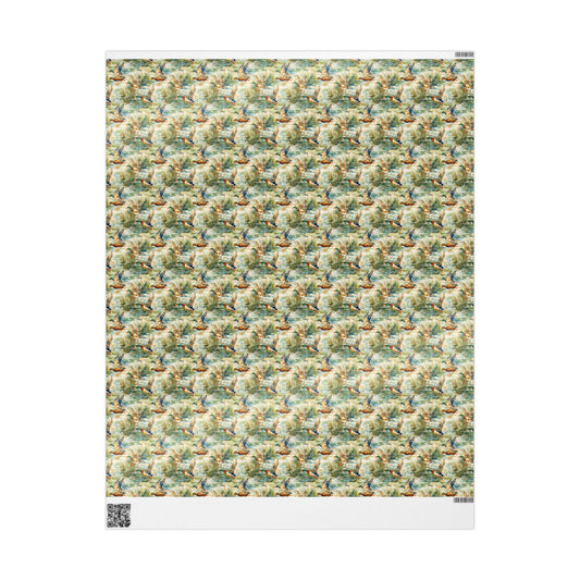 Bird Watching Theme Gift Wrap Roll, Nature Inspired Wrapping Paper for Bird Lovers and Outdoor Gifts #14