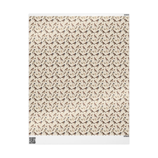 Wrapping Paper for Birdwatchers and Nature Fans, Bird Watching Gift Wrap Sheet with Songbird Design, Outdoor Wildlife Packaging #8