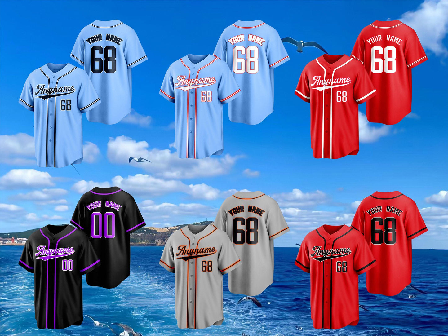 Custom Baseball Jerseys,Personalized Embroidery or Print Team Name, Number, Logo Baseball Sport Uniform for Men,Women,Baseball Fans Gift