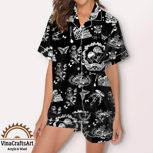 Pride and Prejudice Literary Pajamas Set, Women’s Gothic Book Lover PJs, Jane Austen Sleepwear with Regency Pajamas, Reader Gift Pajamas Set