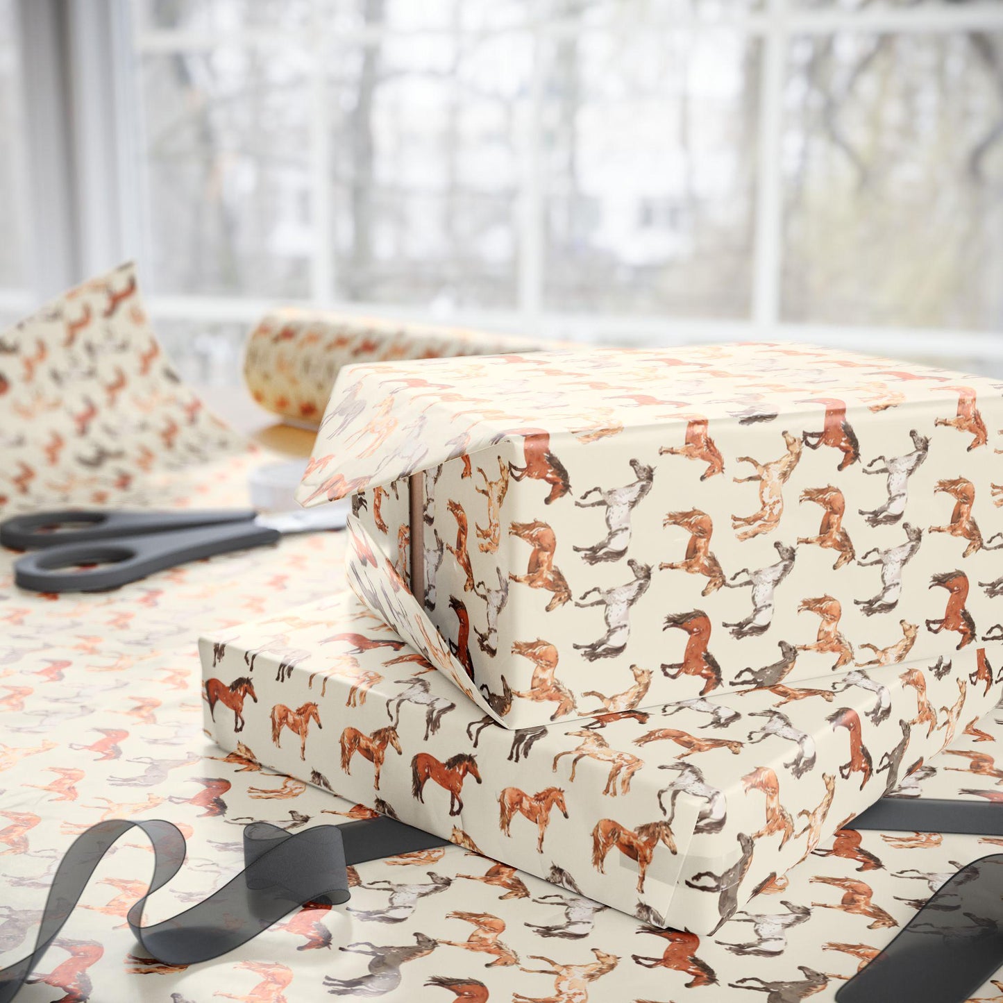 Horse Lover Wrapping Paper, Equestrian Gift Wrap, Horseback Riding Present, Animal Lover Paper, Gift for Rider, Horse Owner Wrap