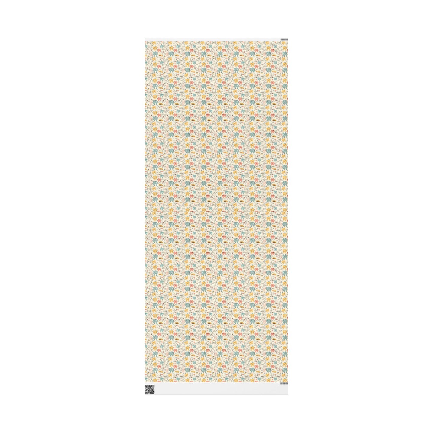 Dentist Wrapping Paper, Tooth Pattern Gift Wrap, Orthodontist Print Design Fun Gift Wrap for Dental Office Dentist and Hygienists
