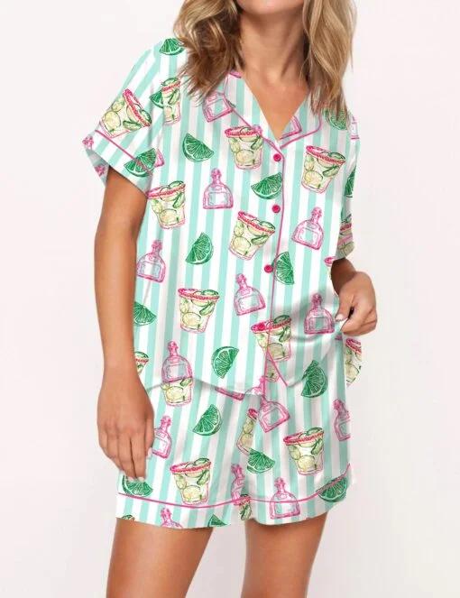 Spicy Margarita Silky Satin Pajama Set For Women Pajamas Set