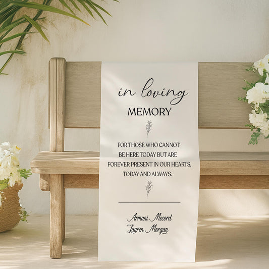 Custom Memorial Wedding Sign - Wedding Chair Banner, Personalized Wedding Chair Sign, In Memory of Loved Ones, Wedding Memorial Chair Sign