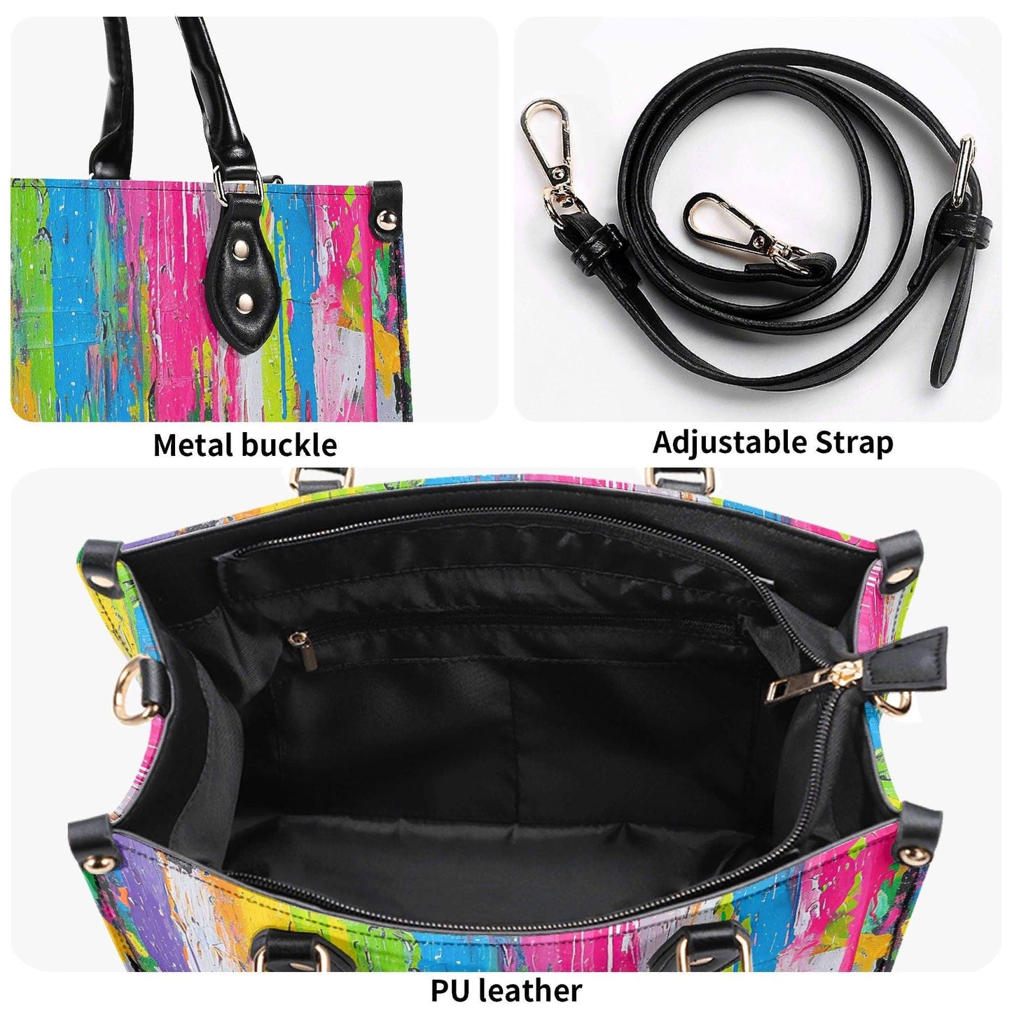 Canvas Riot Purse | Tote Handbag | Top-Grain Leather Handbag | Vegan Leather | Urban Shoulder Bag | Custom Tote Bag