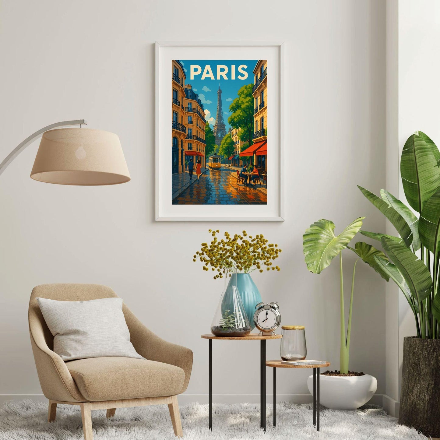 Paris Eiffel Tower Wall Art, France Travel Print, Paris Cityscape Print, Travel Decor, Wedding Gift, Birthday Present, Paris French Wall Art