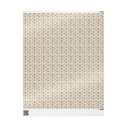 Rustic Mushroom Wrapping Paper Set | Whimsical Forest Fungi Gift Wrap for Nature Inspired Birthdays and Special Occasions