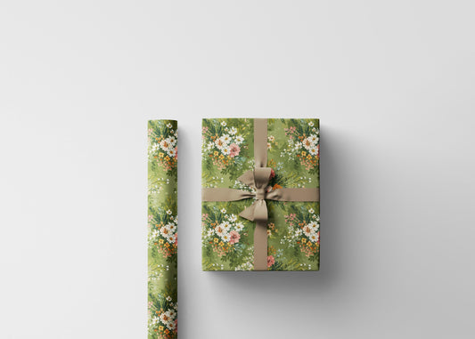 Wildflower Gift Wrap for Best Friends Birthday | Botanical Wrapping Paper for Women Who Love Nature & Plants Baby Shower gift wrap