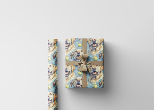 Labrador Dog Print Wrapping Paper Roll, Gift Wrap for Pet Themed Gifts, Dog Birthdays or Labrador Holiday Presents #13