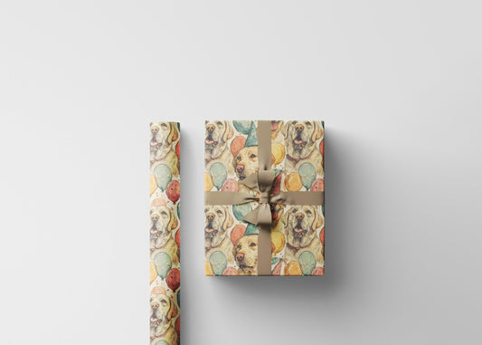 Labrador Wrapping Paper Roll with Yellow Lab Design, Gift Wrap for Dog Lovers, Pet Parents, and Holiday or Birthday Presents #4