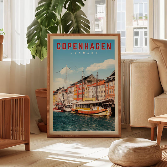 Copenhagen Poster, Copenhagen Print, Copenhagen Skyline, Copenhagen Wall Art, Denmark Travel Poster, Denmark Wall Decor, Denmark Gifts