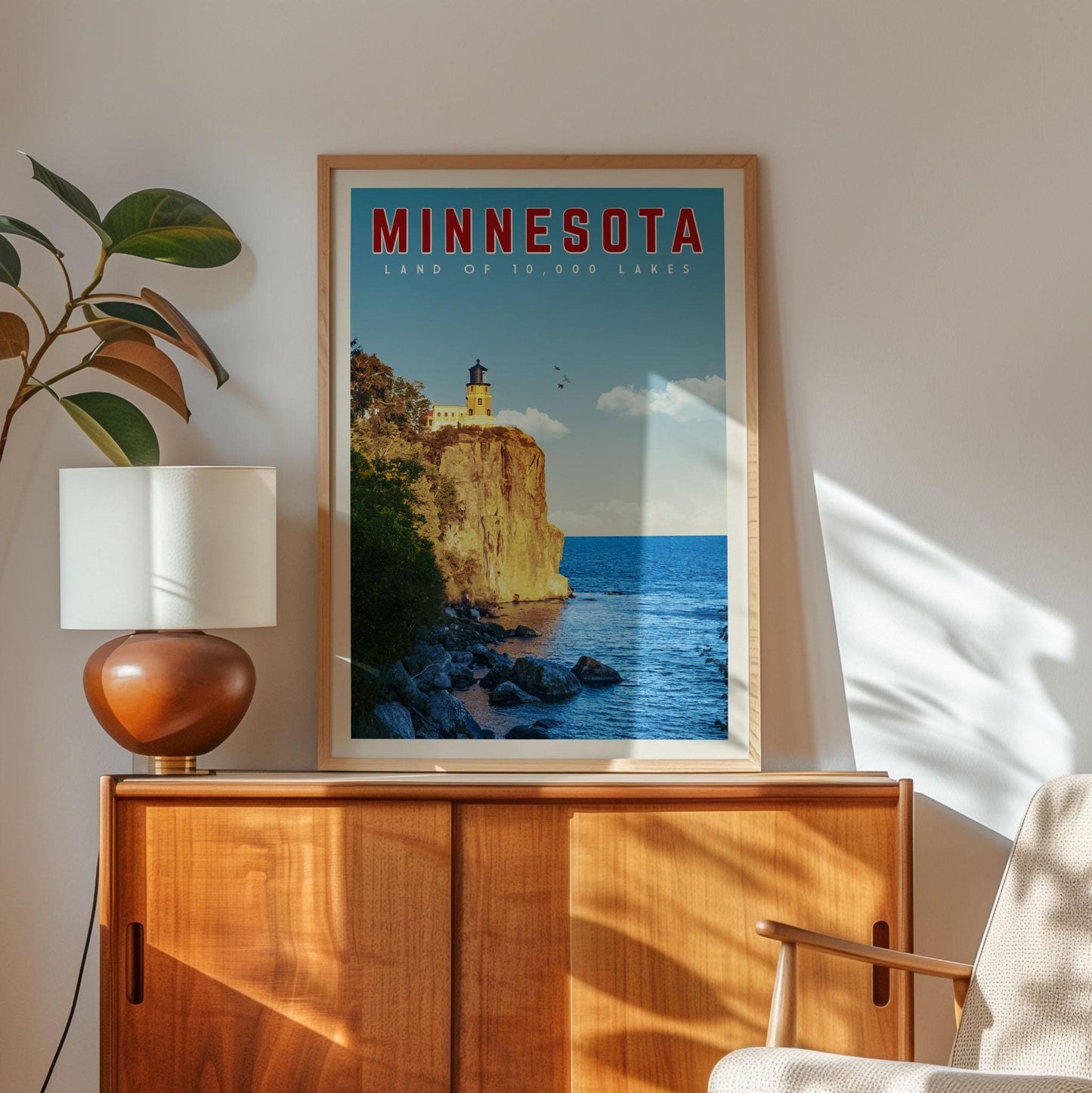 Minnesota Poster, Minnesota Framed Print, Minnesota Wall Art, Minnesota Decor, Minnesota Gift, Minneapolis Travel Poster, Minnesota Map