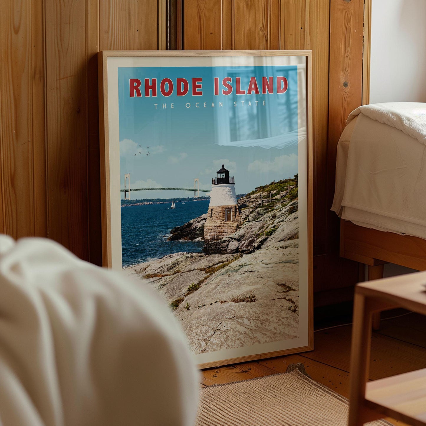 Rhode Island Travel Poster, Rhode Island Art Print, Rhode Island Gift, Rhode Island Wall Art, Rhode Island Home Decor, Rhode Island Canvas